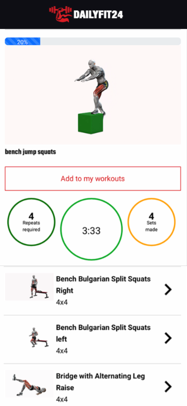 DailyFit24 app screen 1